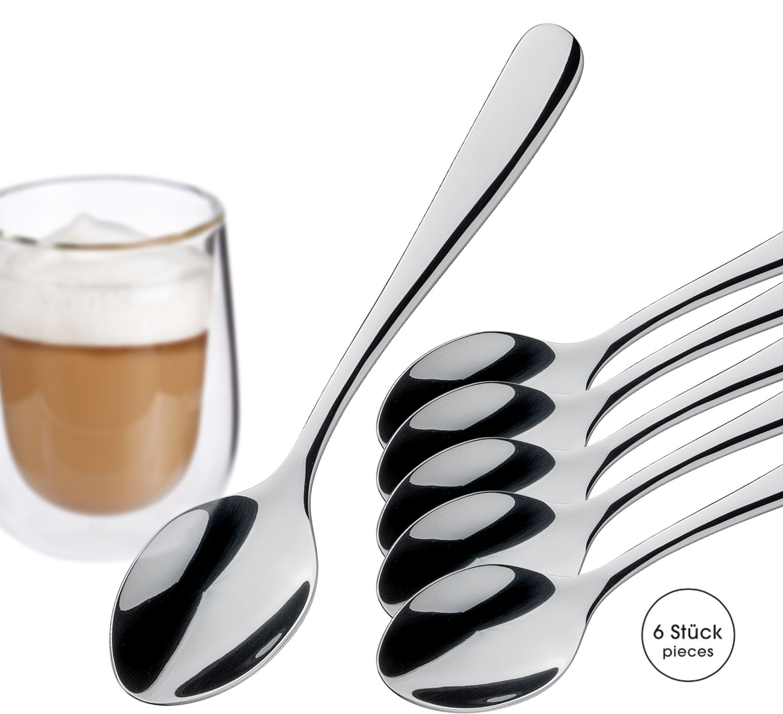 125313_ROMA Lžička na capuccino délky 13,5 cm leštěná nerezová ocel CILIO